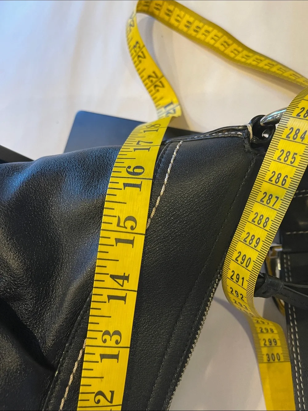 Coach Soho  Black Cowhide Leather Shoulder Hobo Bag with silver hardware